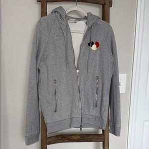 Moncler Gray Hoodie with Tricolor Patch